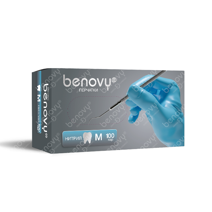 Перчатки BENOVY Dental Formula Nitrile Chlorinated Light