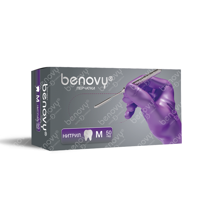 Перчатки BENOVY Dental Formula Nitrile MultiColor Purple