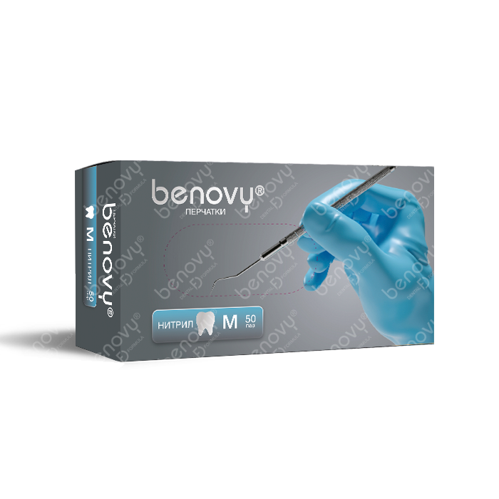 Перчатки BENOVY Dental Formula Nitrile Chlorinated Light