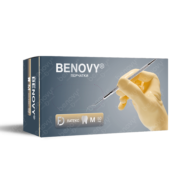 Перчатки Перчатки BENOVY Dental Formula Latex Double Chlorinated