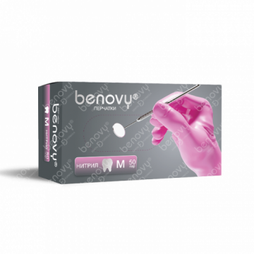 Перчатки BENOVY Dental Formula Nitrile MultiColor Pink