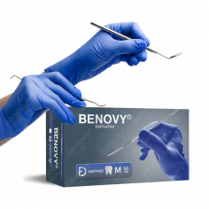 Перчатки BENOVY Dental Formula Nitrile MultiColor Lilac-blue
