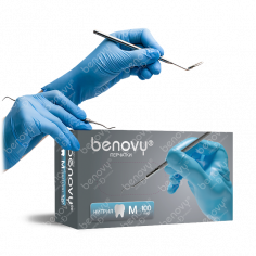 Перчатки BENOVY Dental Formula Nitrile Chlorinated Light