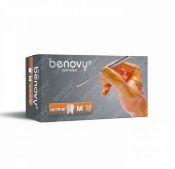 Перчатки BENOVY Dental Formula Nitrile MultiColor Orange