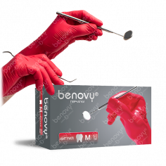 Перчатки BENOVY Dental Formula Nitrile MultiColor Red