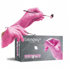 Перчатки BENOVY Dental Formula Nitrile MultiColor Pink