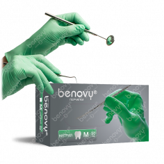 Перчатки BENOVY Dental Formula Nitrile MultiColor Green